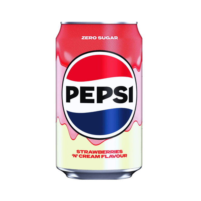 Hovedbilde Pepsi Strawberry & Cream Zero Sugar 330ml