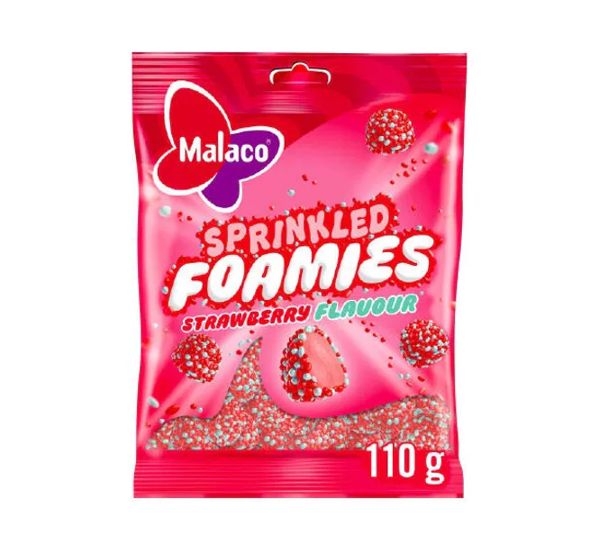 Hovedbilde Sprinkled Foamies Strawberry 110g