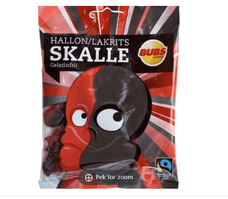 Bubs Bringebær/Lakrisskalle Gele 90g
