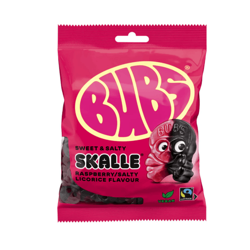 Bubs Bringebær/Lakrisskalle Gele 90g