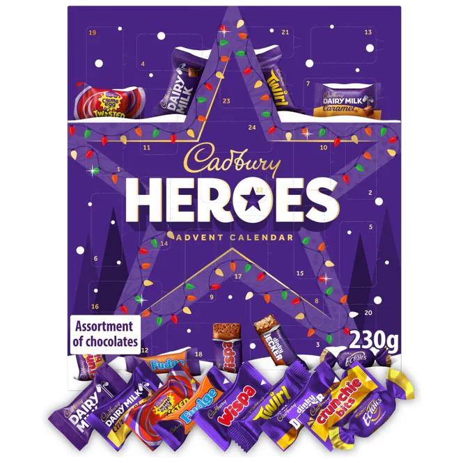 Hovedbilde Cadbury Heroes Chocolate Adventskalender 230g