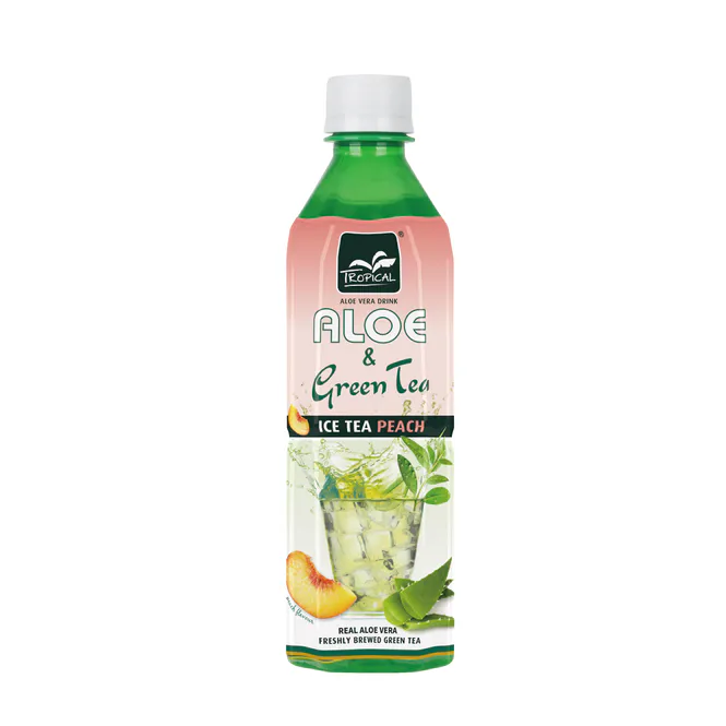 Hovedbilde Aloe Vera Green Tea & Ice Tea Peach 500ml